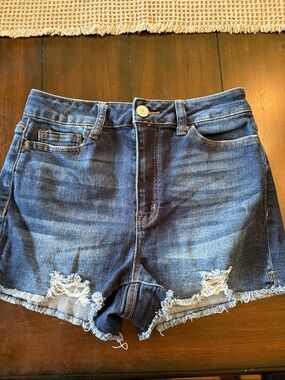 SO Dark Blue Distressed Denim Jean Shorts
